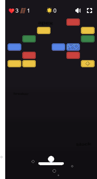Block Breaker A screenshot of a simple, early level in Apex Google Block Breaker.